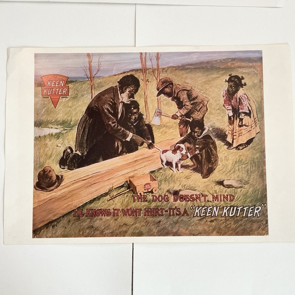 Keen Kutter Cutlery Vintage Advertising Print Poster Black Americana Dog